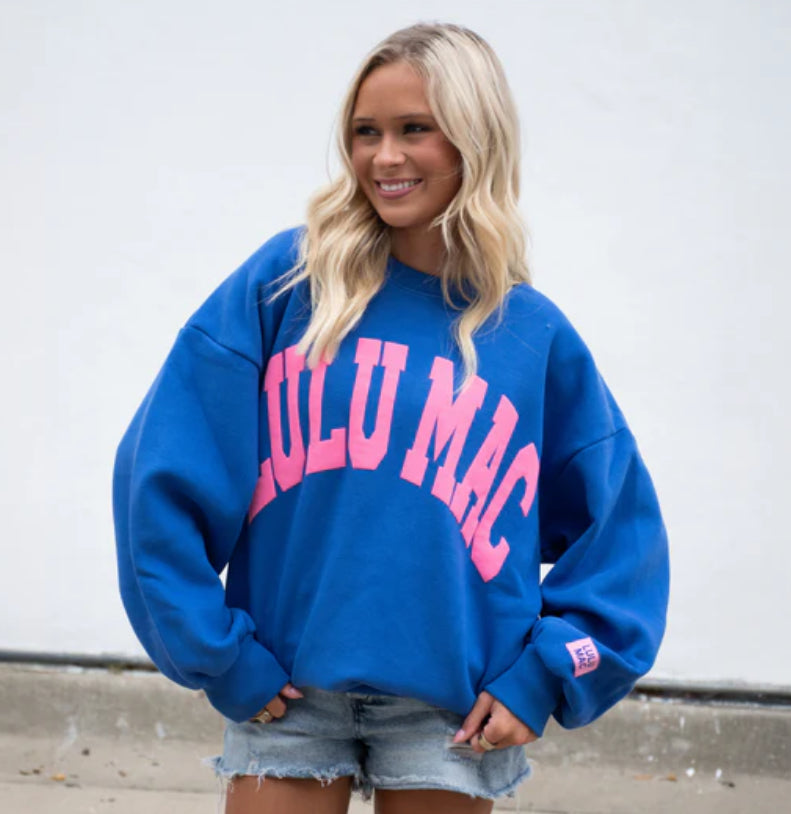 Royal/Pink Puff Lulu Mac Pullover