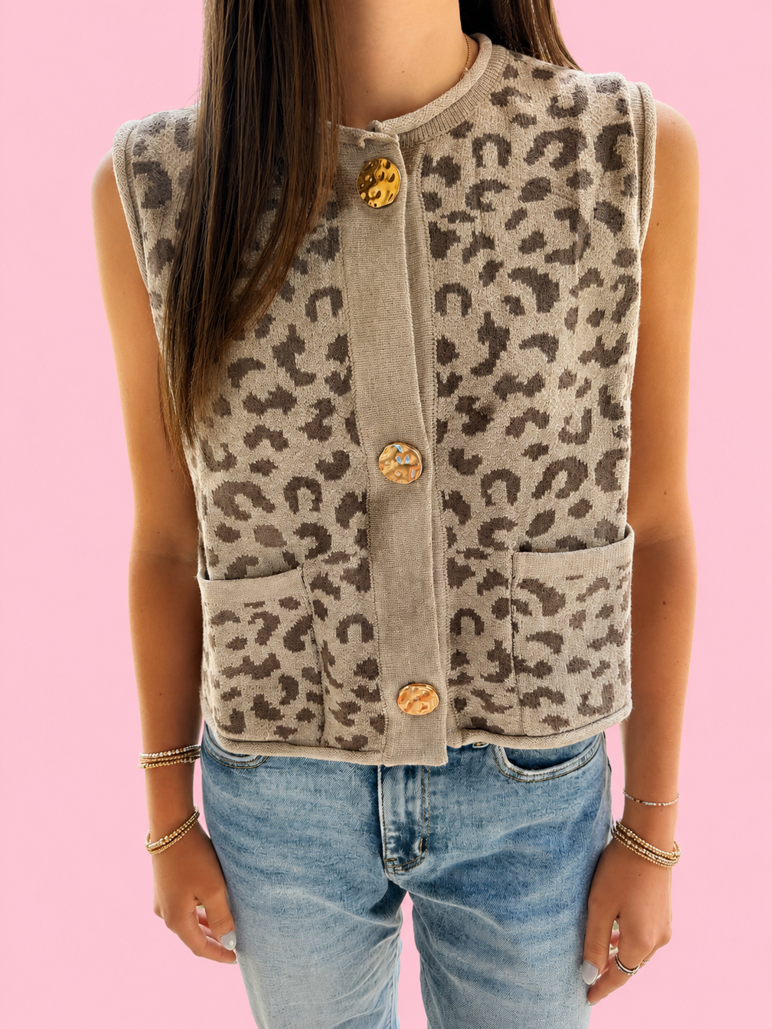 Wildly Chic Leopard Sweater Vest