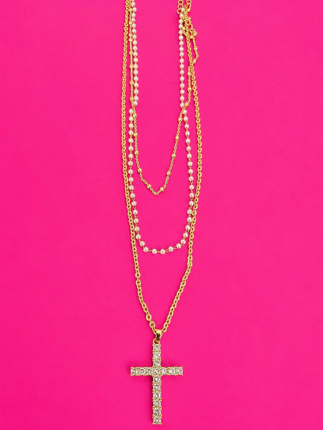 Faithfully Layered Cross Necklace