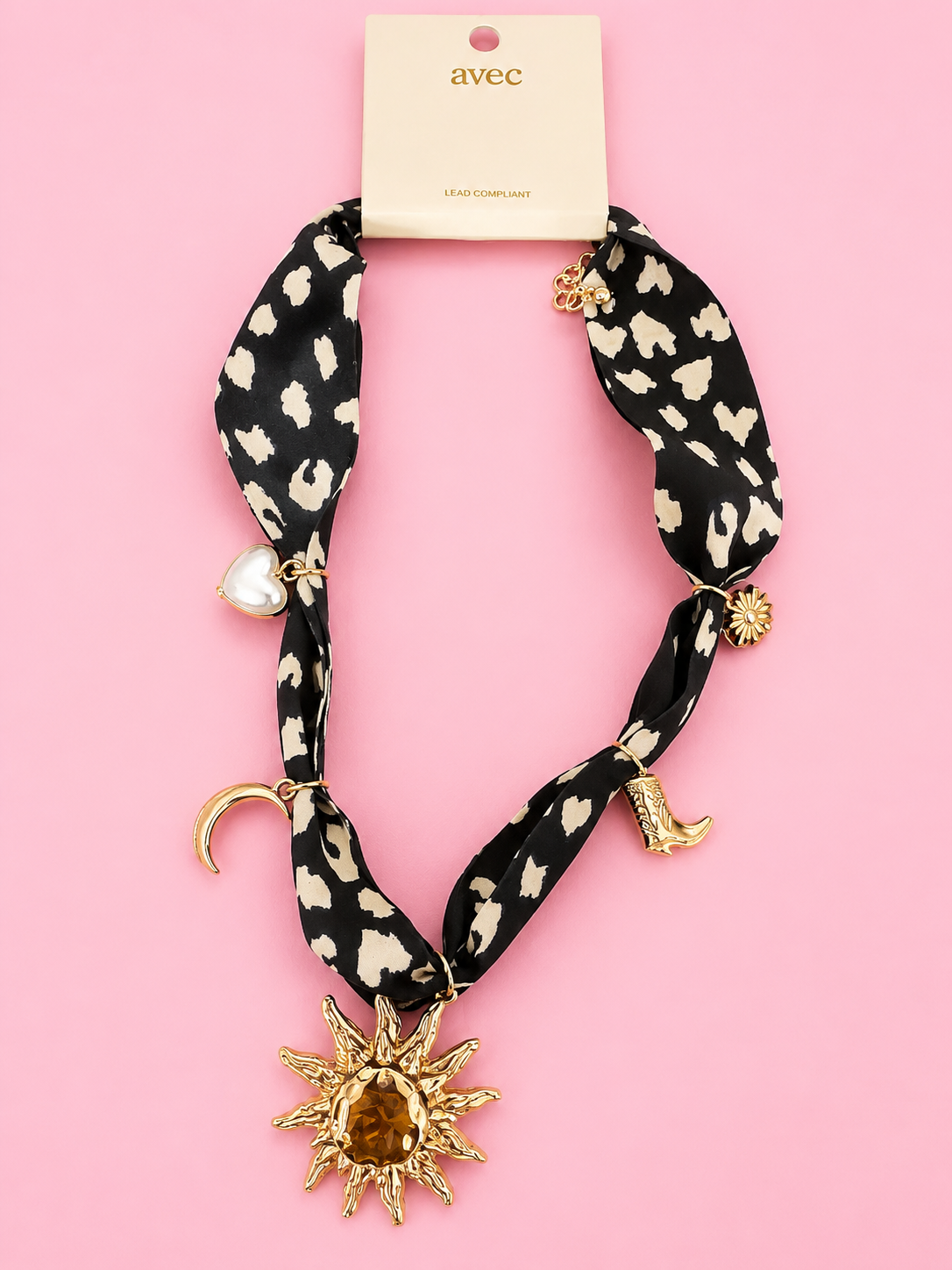 Golden Hour Charm Scarf Necklace