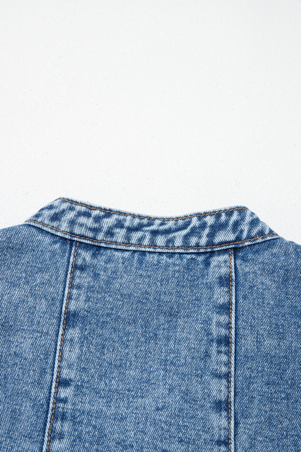 Myosotis Western Belt Button Down Sleeveless Denim Short Dress