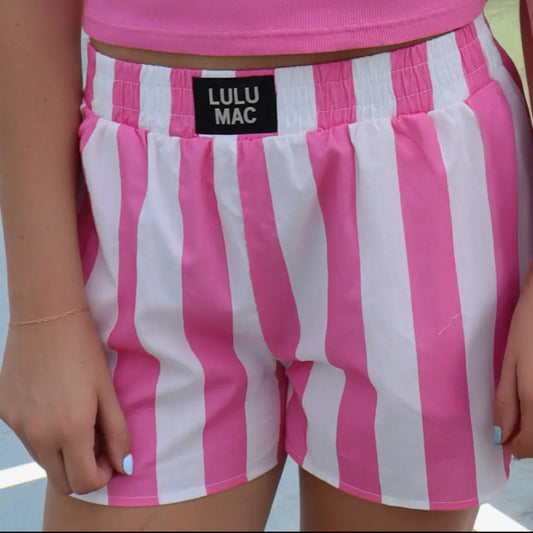Pink & White Lulu Mac Shorts