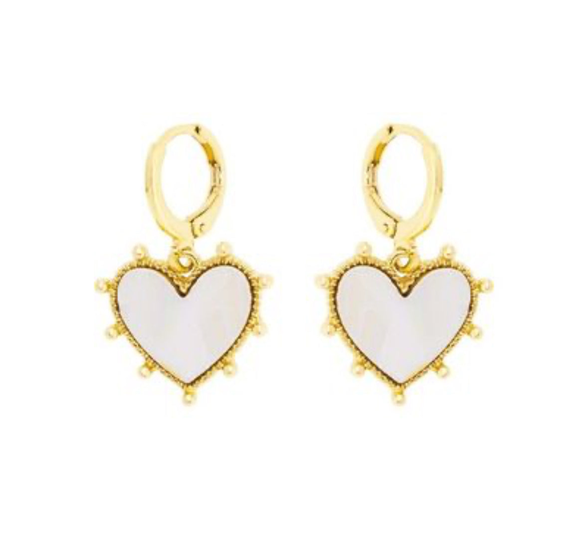 Gold Heart Hoops