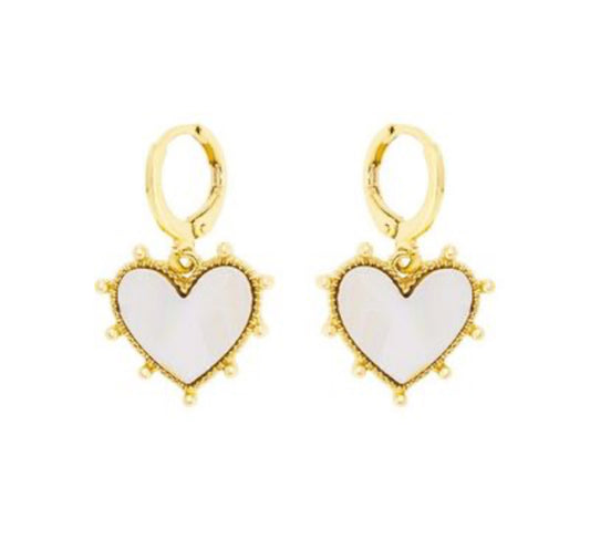 Gold Heart Hoops