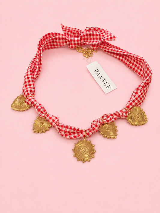 Gingham Charm Necklace