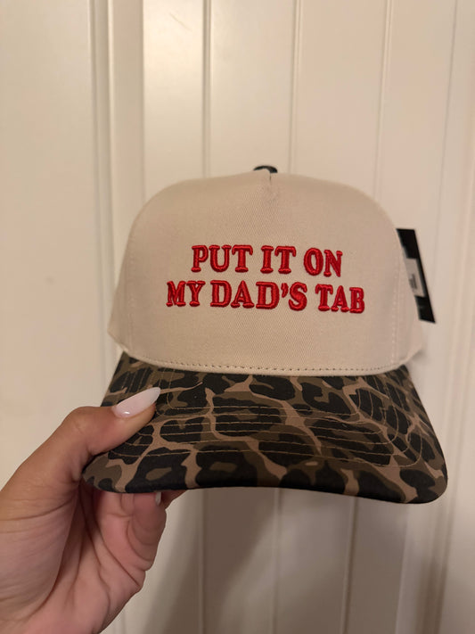 Put it on My Dads Tab Trucker Hat