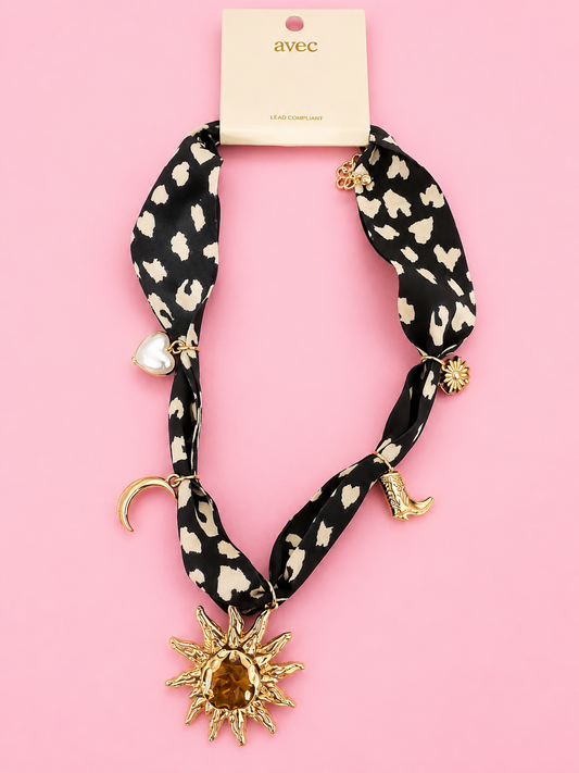 Golden Hour Charm Scarf Necklace
