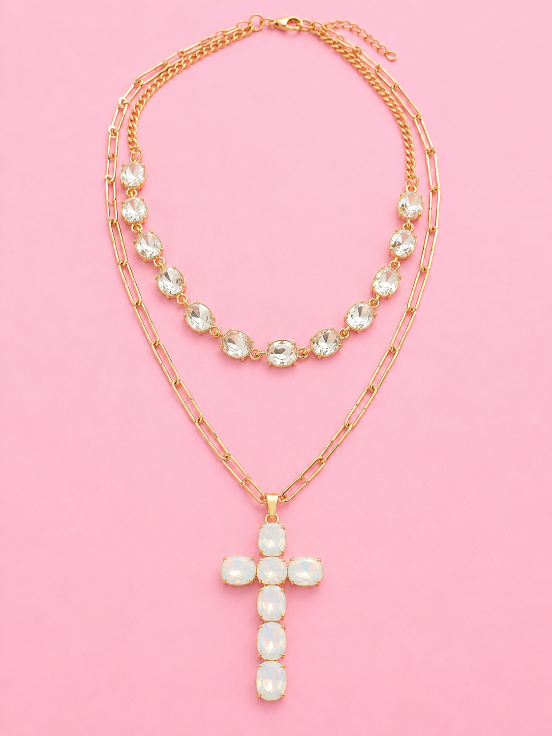 He Walks With Me Layered Necklace