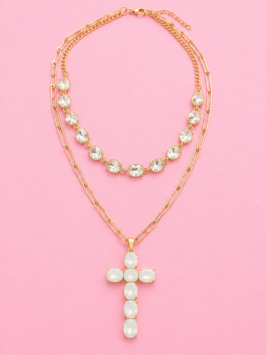 He Walks With Me Layered Necklace