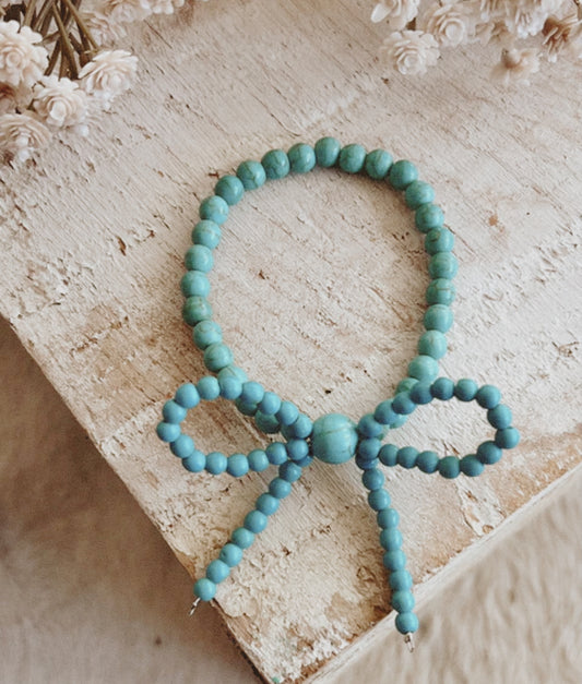 Turquoise Bow Beaded Bracelet