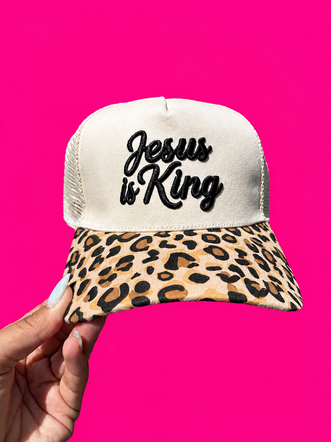 Jesus is King Leopard Hat