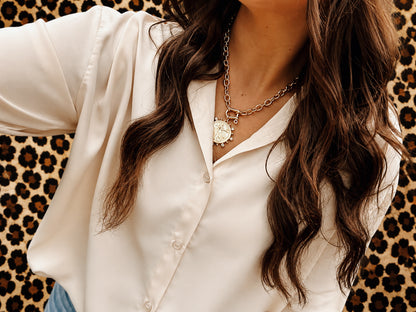 Champagne Satin Blouse